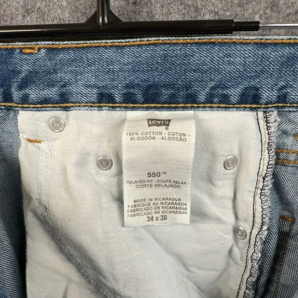 Levi's 550 Relaxed Fit Jeans - Light Wash Denim 34x30
